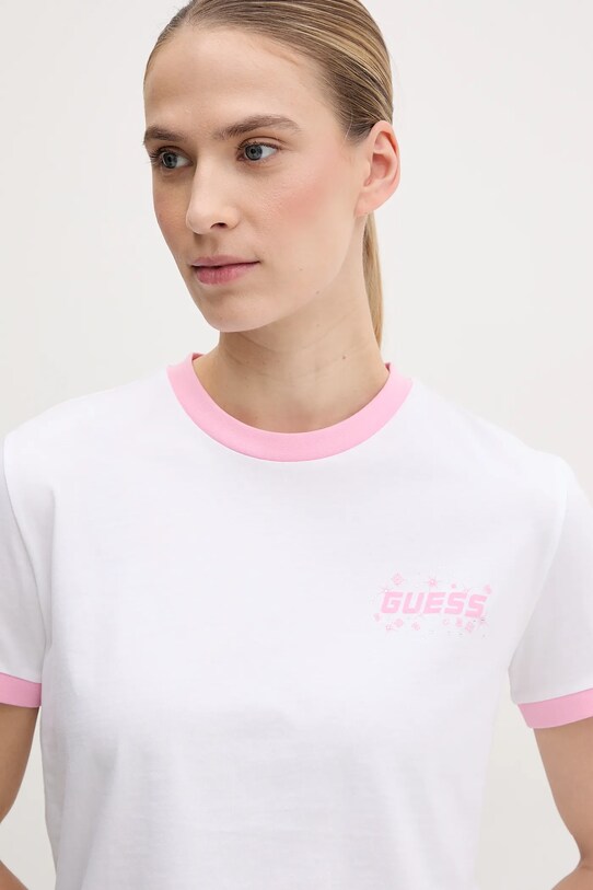Guess tricou din bumbac FRESIA alb V5GI11.I3Z14