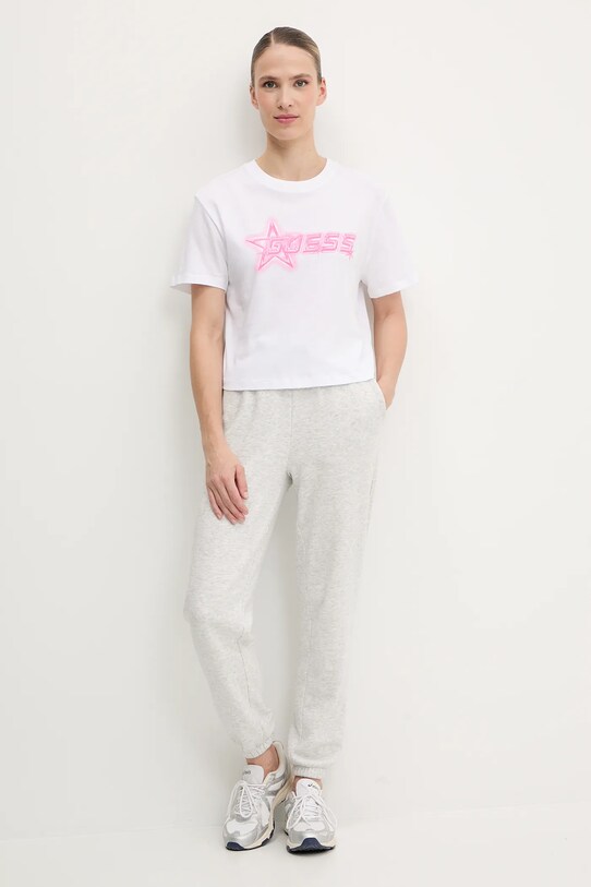 Детска памучна тениска Guess ARDISIA V5GI12.K9RM1 бял SS25
