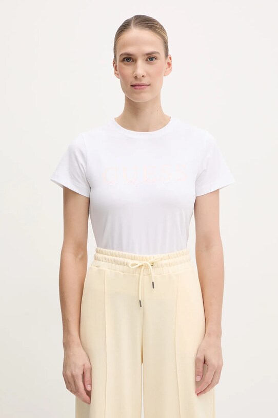 Tričko Guess KAMELIE potisk bílá V5GI15.J1314