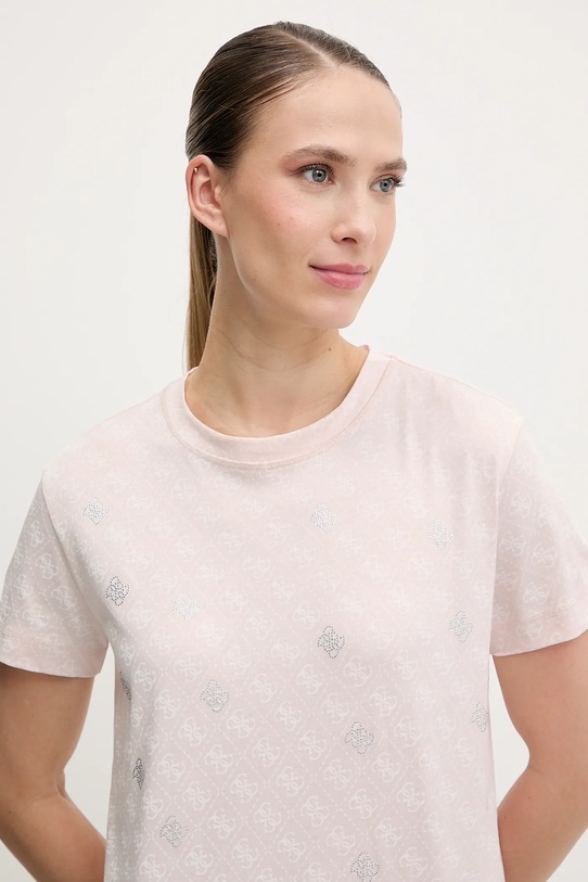 Бавовняна футболка Guess CHRYSANTA рожевий V5GI16.I3Z14