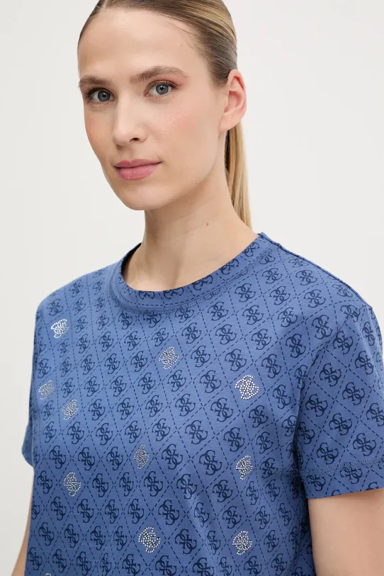 Guess t-shirt bawełniany CHRYSANTA niebieski V5GI16.I3Z14