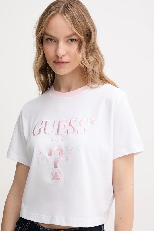 Oblečenie Bavlnené tričko Guess FILANTA V5GI18.I3Z14 biela