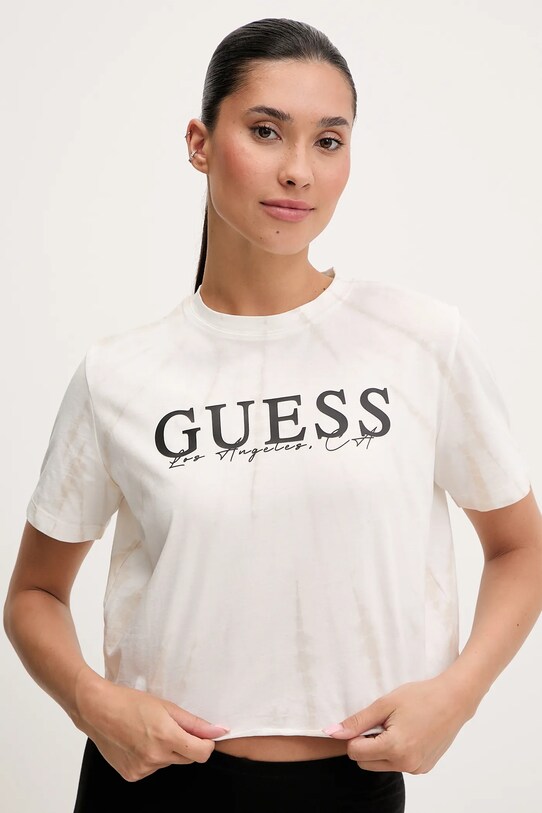 Guess t-shirt bawełniany GENZIANA biały V5GI19.I3Z14