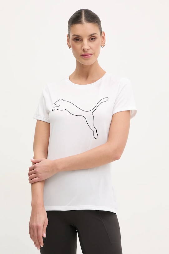 Puma tricou de antrenament Train All Day Essentials print alb 525892