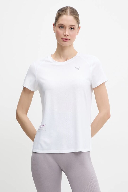 Тениска за бягане Puma стандартна бял 526659