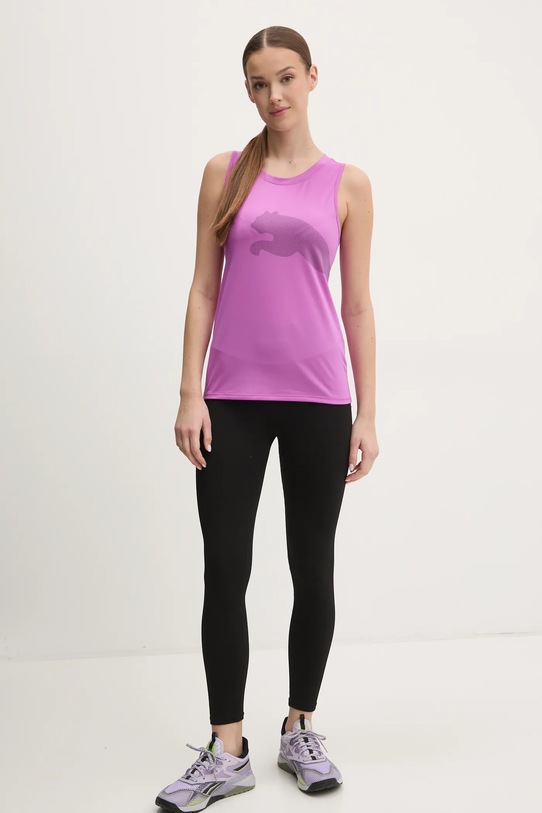 Puma top treningowy Train All Day Big Logo 526672 fioletowy SS25