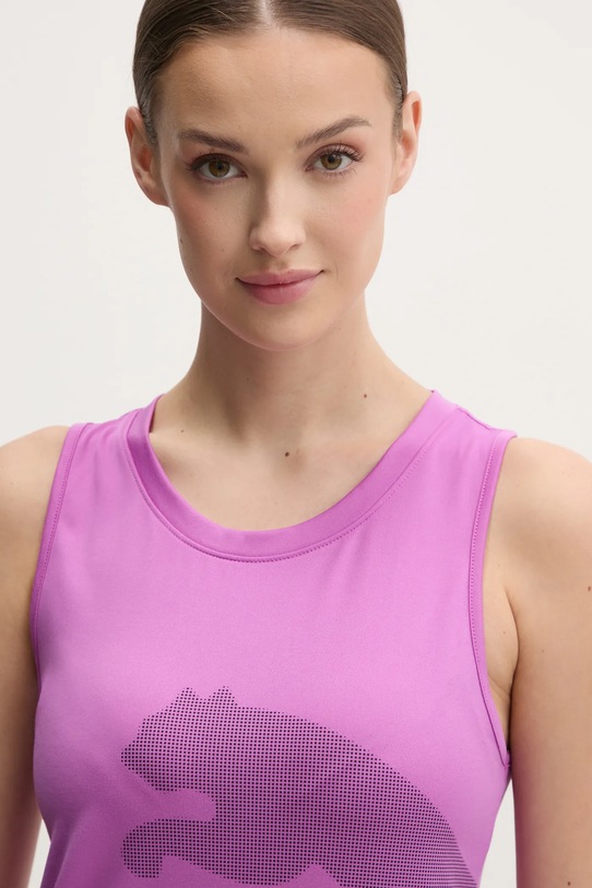 Puma top treningowy Train All Day Big Logo fioletowy 526672