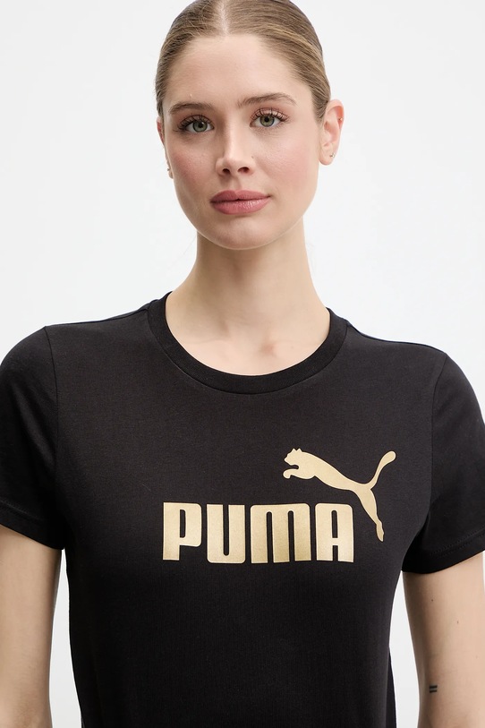 Bavlněné tričko Puma černá 631536