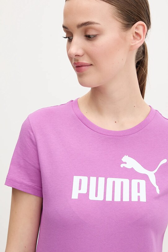 Ρούχα Βαμβακερό μπλουζάκι Puma 682371. μωβ