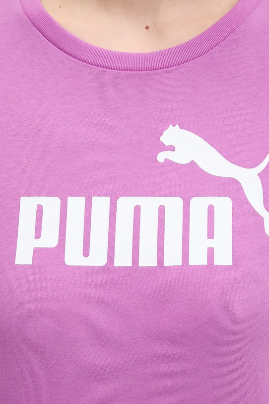 Βαμβακερό μπλουζάκι Puma μωβ 682371.
