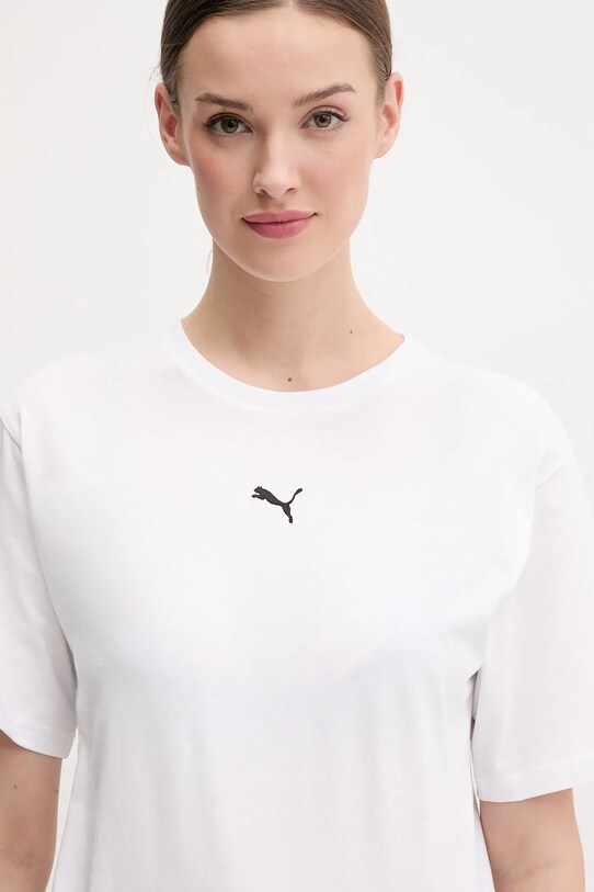 Βαμβακερό μπλουζάκι Puma λευκό 684971