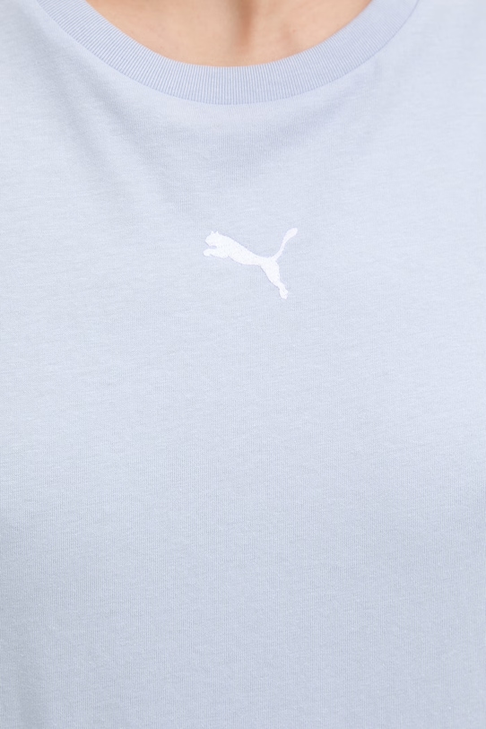 Puma t-shirt damski bawełniany Essential Relaxed 684971 niebieski