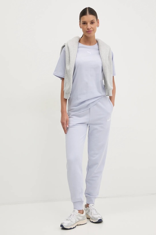 Puma tricou din bumbac Essential Relaxed 684971 albastru SS26