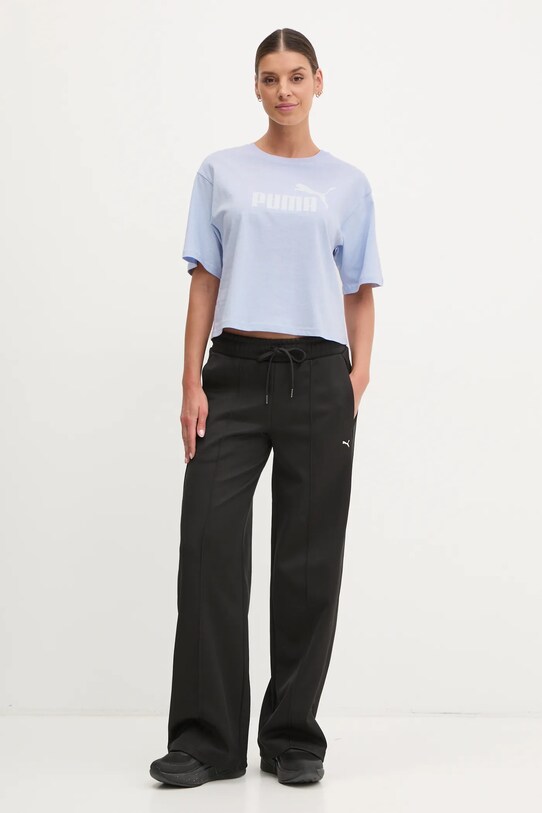 Bavlněné tričko Puma Essential Logo 684972 modrá SS25