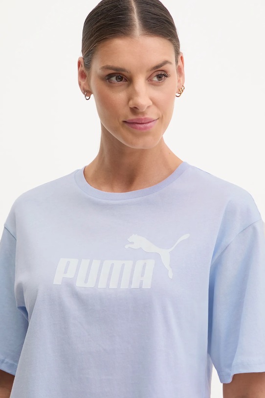 Bavlněné tričko Puma Essential Logo modrá 684972