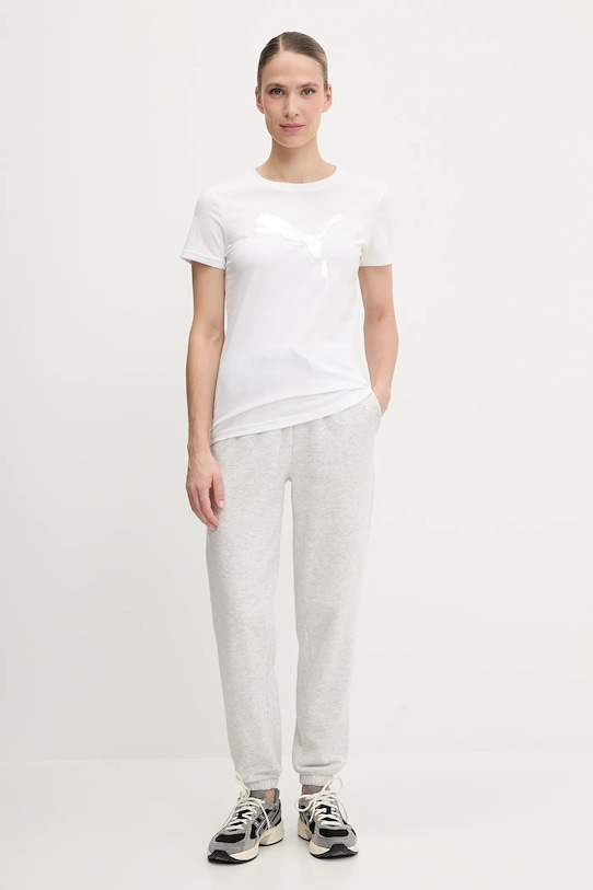 Bavlněné tričko Puma 684995 bílá SS25