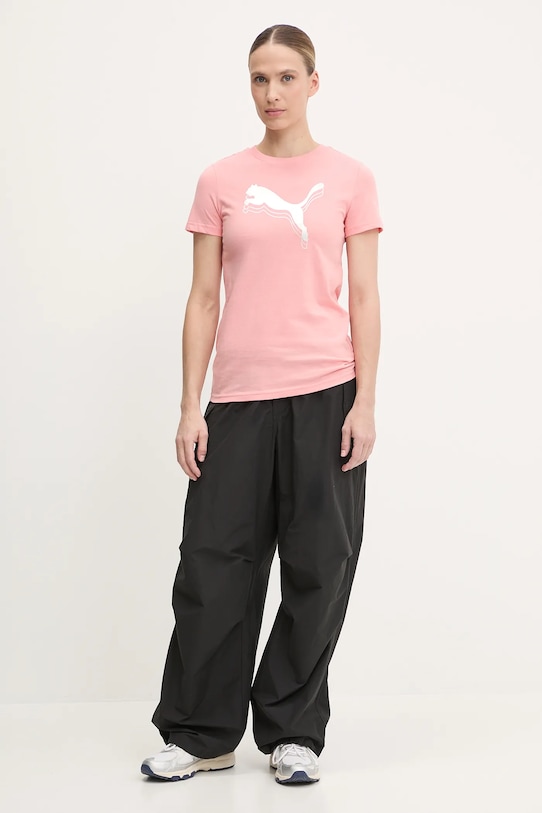 Puma t-shirt bawełniany 684995 pomarańczowy SS25