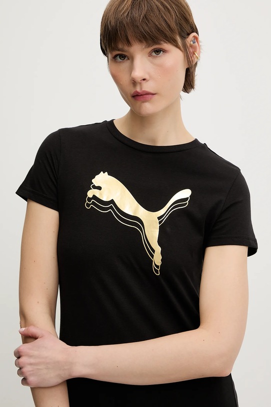 Bavlněné tričko Puma černá 684995