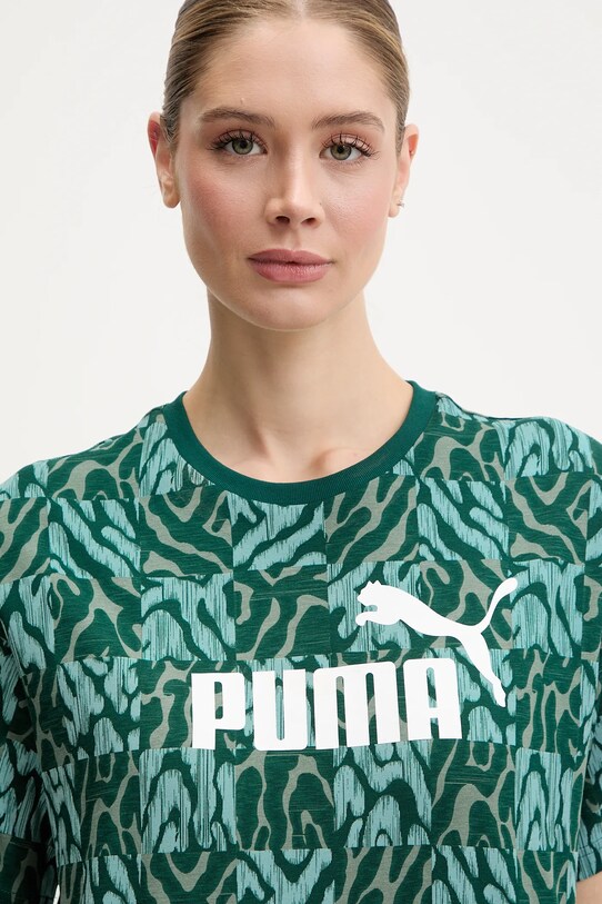 Βαμβακερό μπλουζάκι Puma πράσινο 685070