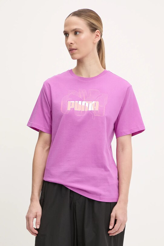 Puma t-shirt in cotone rilassato rosa 685084.