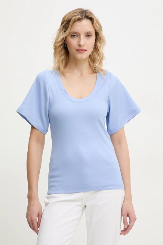 By Malene Birger t-shirt LUNAI z elastanem niebieski 102470