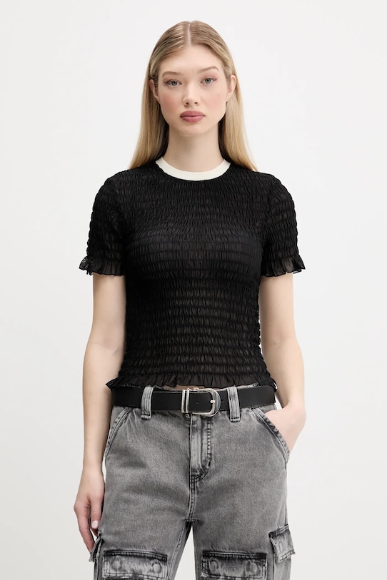 Guess Originals t-shirt z elastanem czarny W5GP51.KBBF2