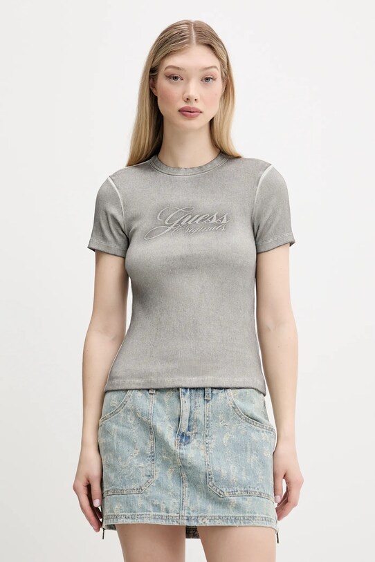 Футболка Guess Originals з еластаном сірий W5GP59.KCTT1