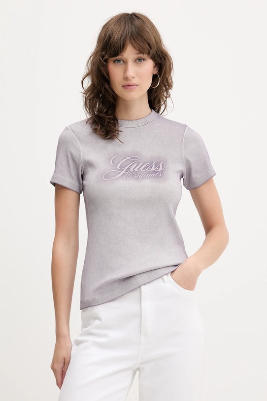 Guess Originals t-shirt aplikacja fioletowy W5GP59.KCTT1