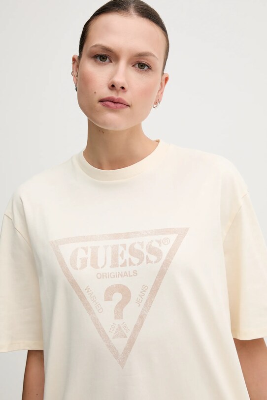 Дрехи Памучна тениска Guess Originals M5GI10.K8FQ4 бежов