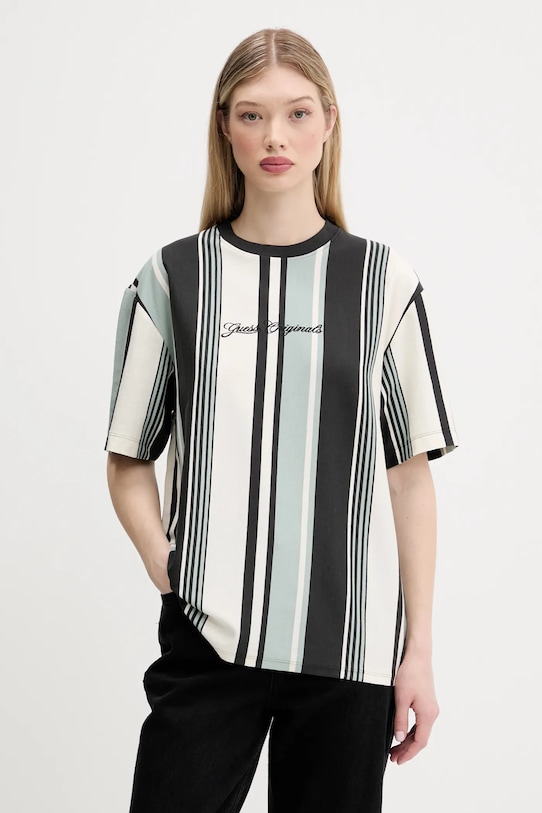 Guess Originals t-shirt bawełniany wzorzyste turkusowy M5GI59.K8FQ4