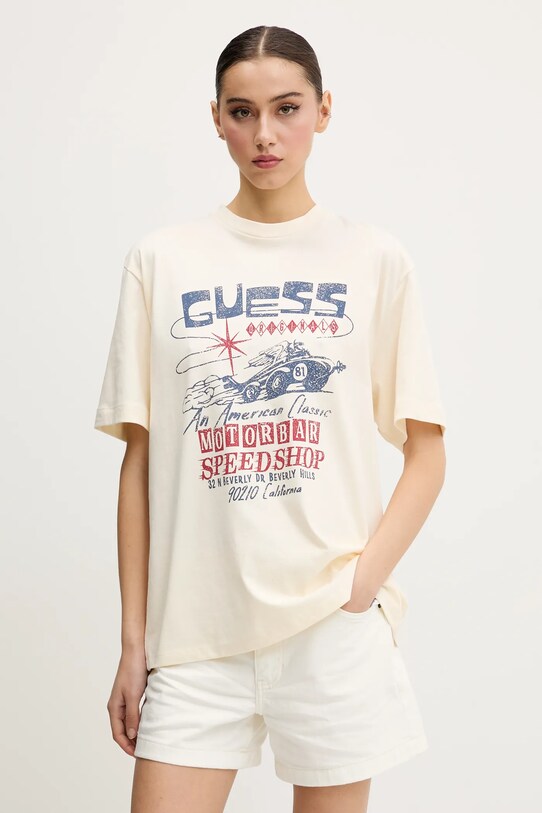 Бавовняна футболка Guess Originals бавовна бежевий M5GI65.K8FQ4