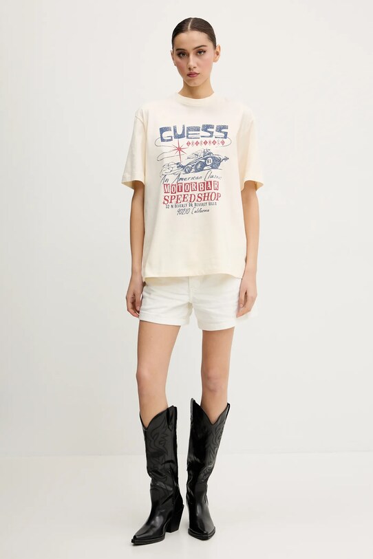 Бавовняна футболка Guess Originals M5GI65.K8FQ4 бежевий SS25