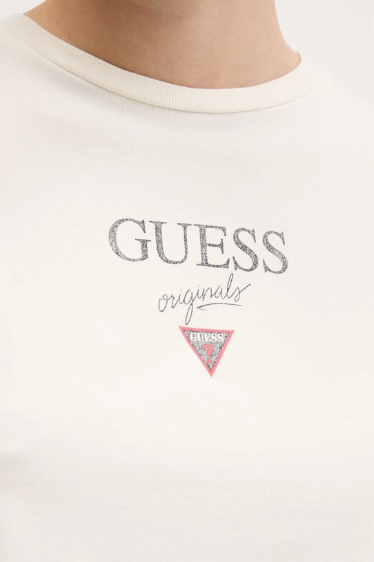 Bavlnené tričko Guess Originals W5GI56.J1314 béžová