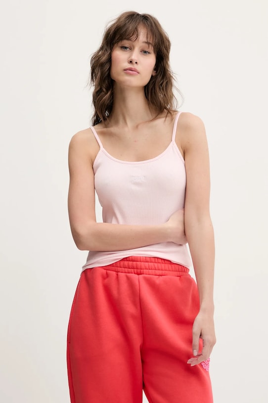 Tommy Jeans top imprimeu roz DW0DW20241
