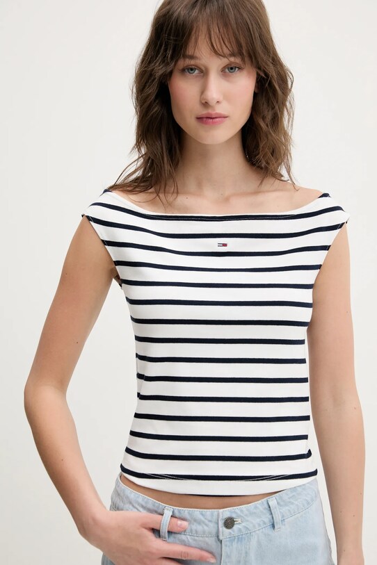 Tommy Jeans top biały DW0DW20234