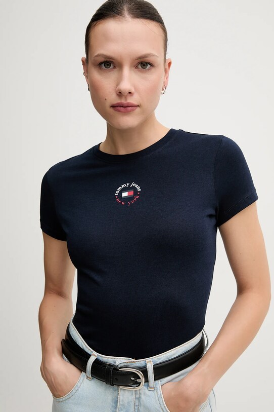 Îmbrăcăminte Tommy Jeans tricou DW0DW20316 bleumarin