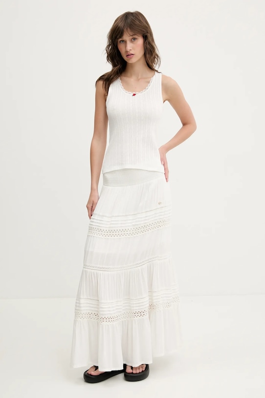 Бавовняний топ Tommy Jeans DW0DW20619 білий SS25