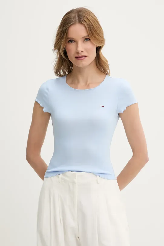 Футболка Tommy Jeans slim блакитний DW0DW20623
