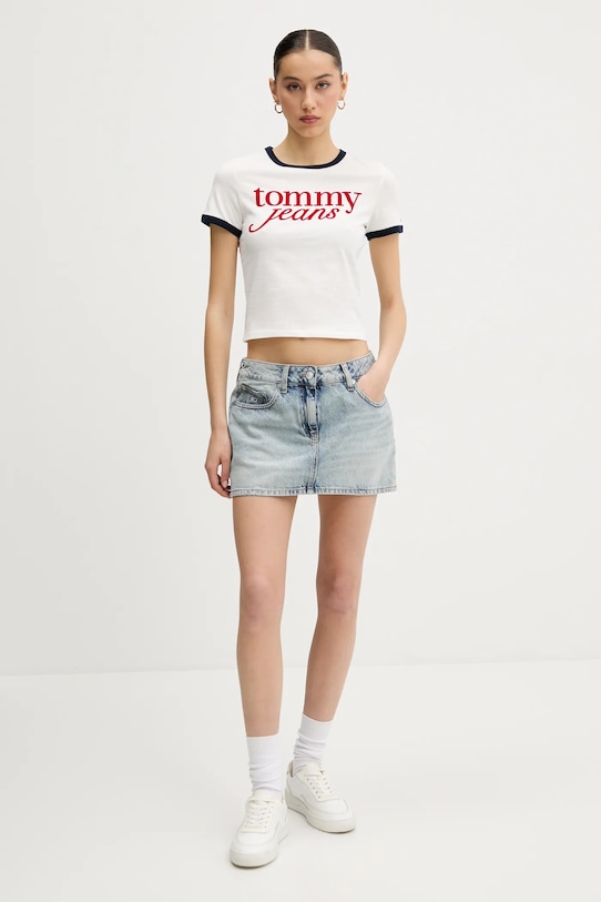 Бавовняна футболка Tommy Jeans DW0DW20631 білий SS25