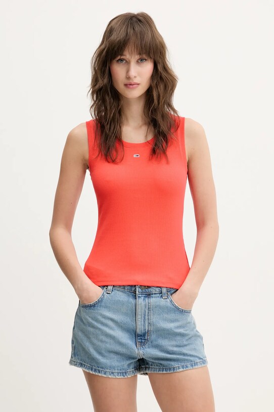 Tommy Jeans top uni portocaliu DW0DW20673