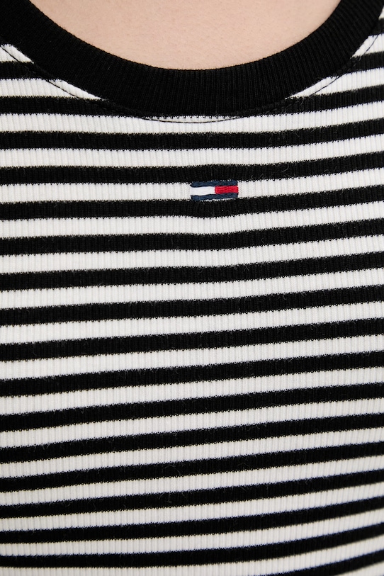 Tommy Jeans top bawełniany z elastanem DW0DW20673 czarny