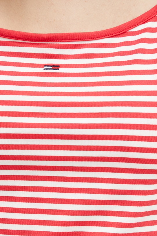 Tommy Jeans top de femei din bumbac cu elastan DW0DW20675 rosu