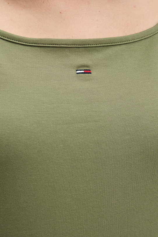 Tommy Jeans top damski bawełniany z elastanem DW0DW20675 zielony