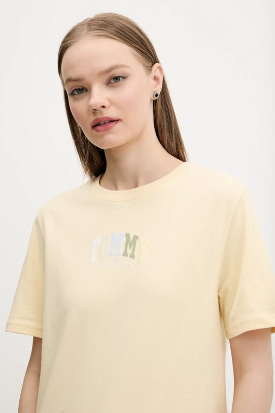 Odzież Tommy Jeans t-shirt bawełniany DW0DW21337 żółty