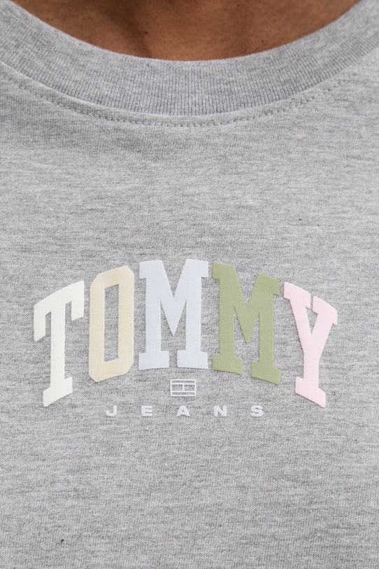 Bavlněné tričko Tommy Jeans šedá DW0DW21337