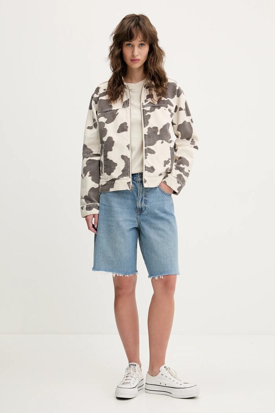 Βαμβακερό μπλουζάκι Tommy Jeans DW0DW21338 μπεζ SS25