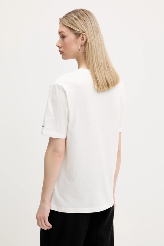 Odzież Tommy Jeans t-shirt bawełniany DW0DW21343 beżowy