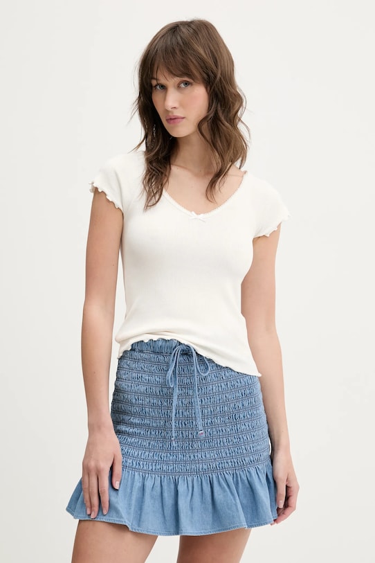 Tommy Jeans tricou uni bej DW0DW21349