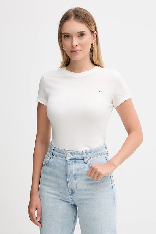 Tommy Jeans tricou din bumbac 2-pack DW0DW21366 roz AW25