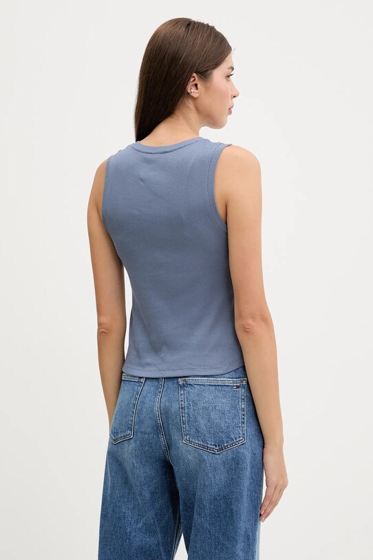 Îmbrăcăminte Tommy Jeans top din bumbac DW0DW21369 albastru